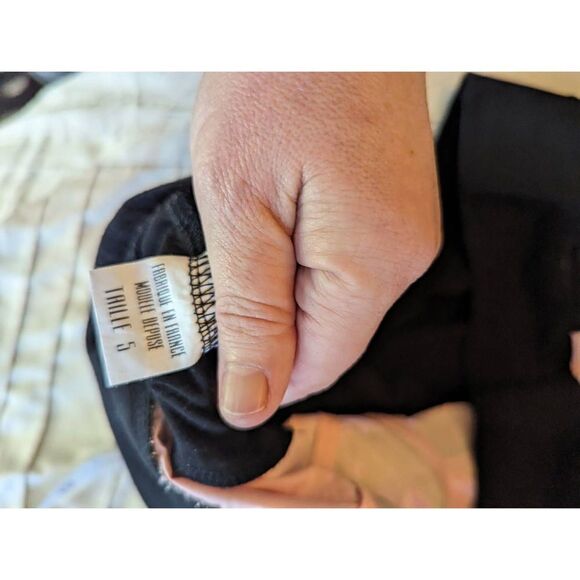 Nous pink black and rhinestone top 3/4 sleeve zip collar sz 5 fr - Picture 3 of 5